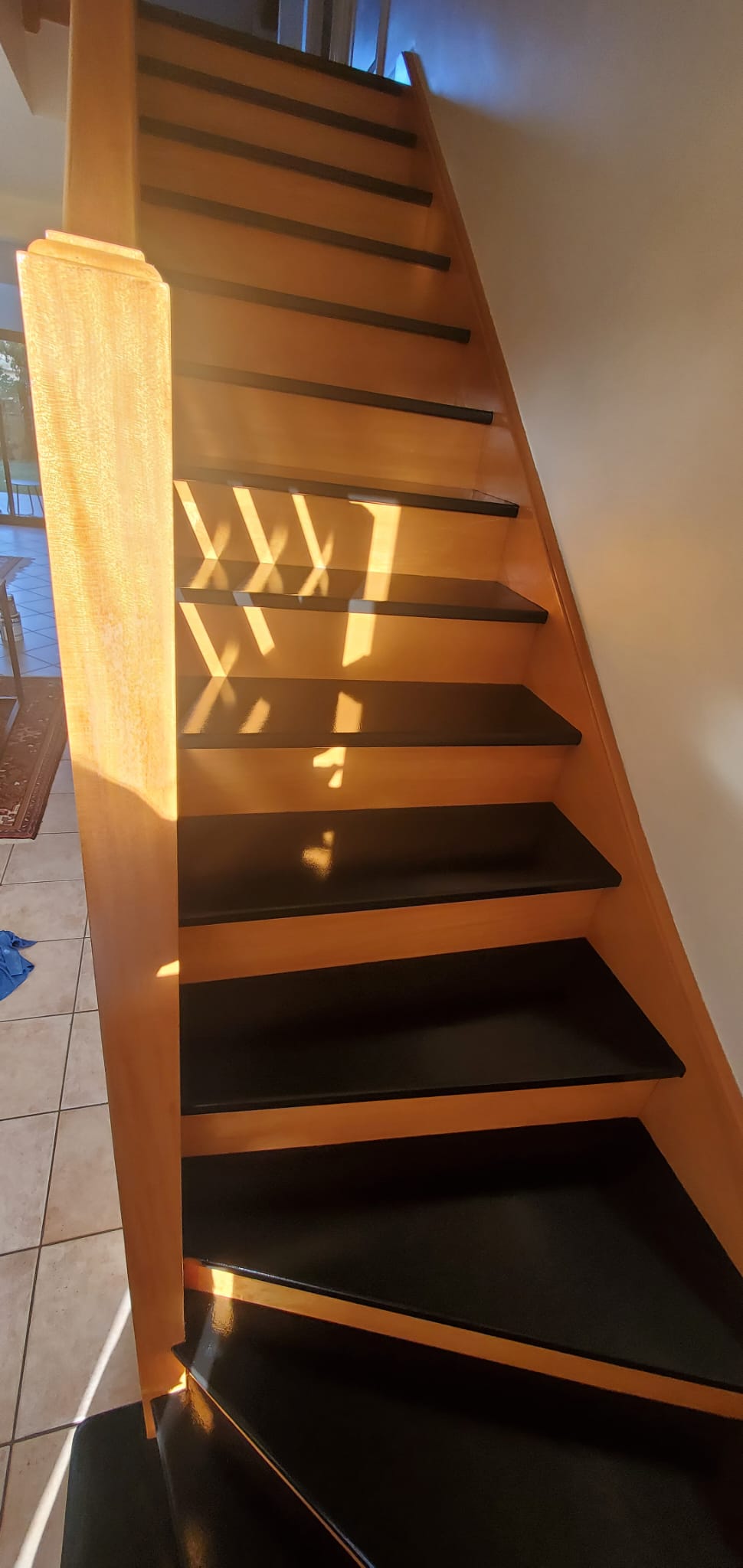 Vitrification escalier Melesse - Marches noires